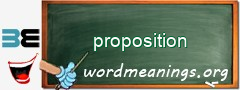 WordMeaning blackboard for proposition